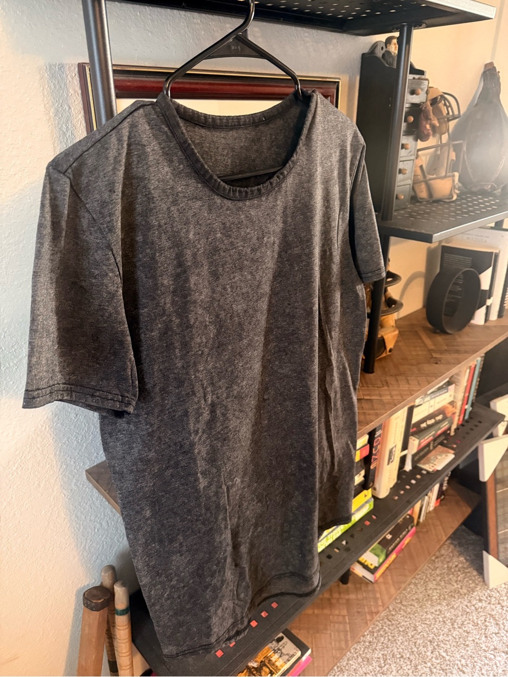 Zara Washed Charcoal Crew Neck T-Shirt
